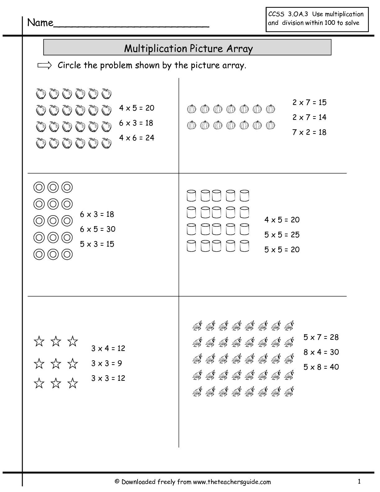 16 Photos Of Multiplication Arrays Worksheets Grade 3 School Board On 