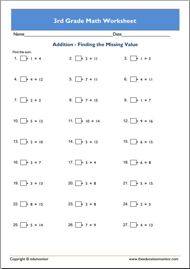 2nd Grade Math Worksheets To Print 2nd Grade Math Worksheets Math 3rd 