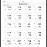 3rd Grade Adding And Subtracting Worksheets Linda Reina s Math Problems