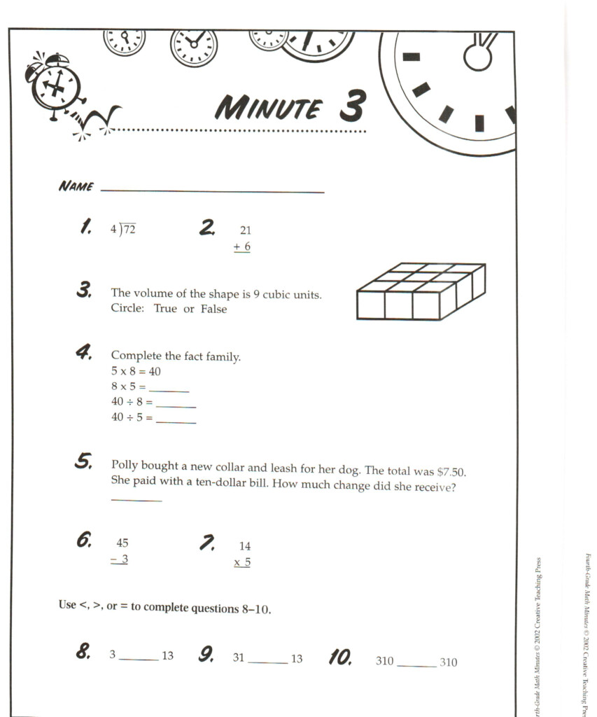 3rd Grade Daily Math Minutes Mrs Faoro 3rd Grade Daily Math Minutes 