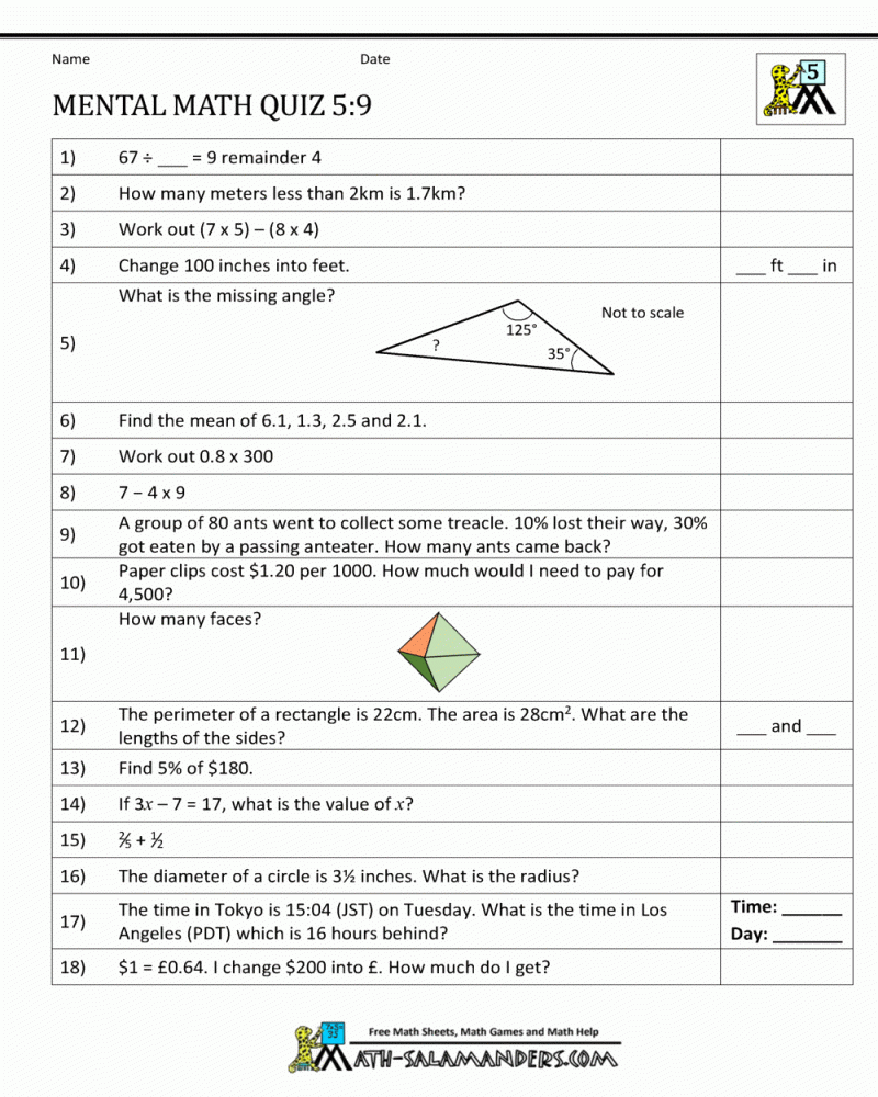 3rd Grade FSA Math Practice Printable Worksheets Math Worksheets 
