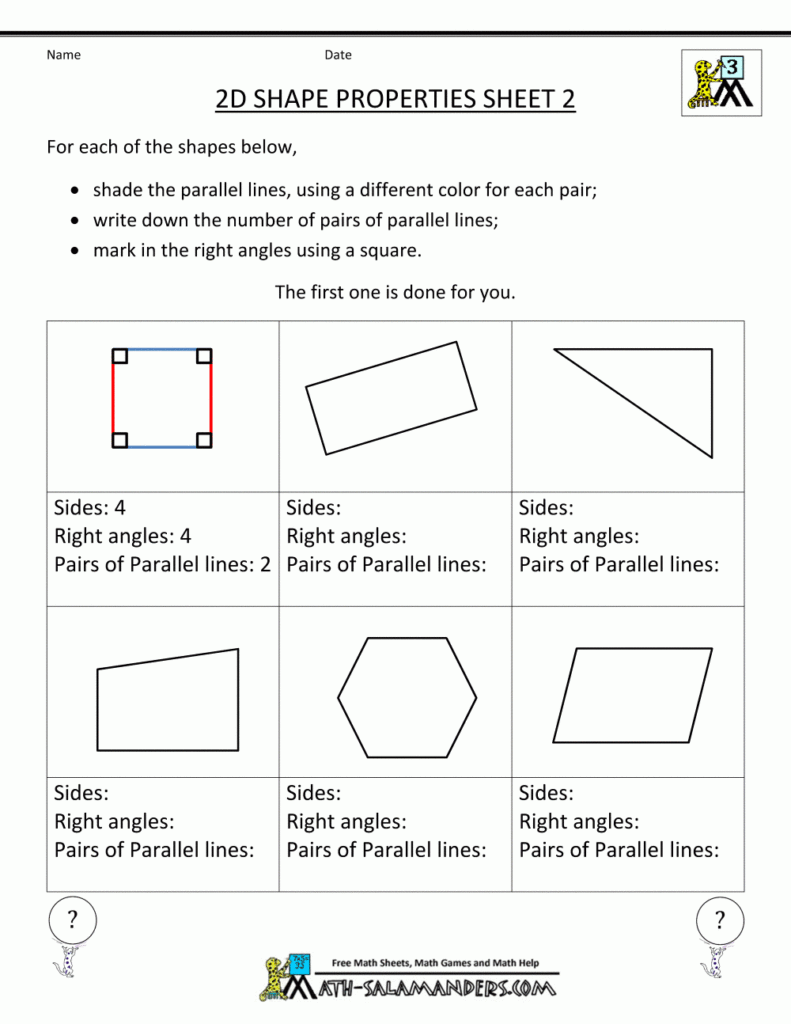 3rd Grade Geometry Worksheets