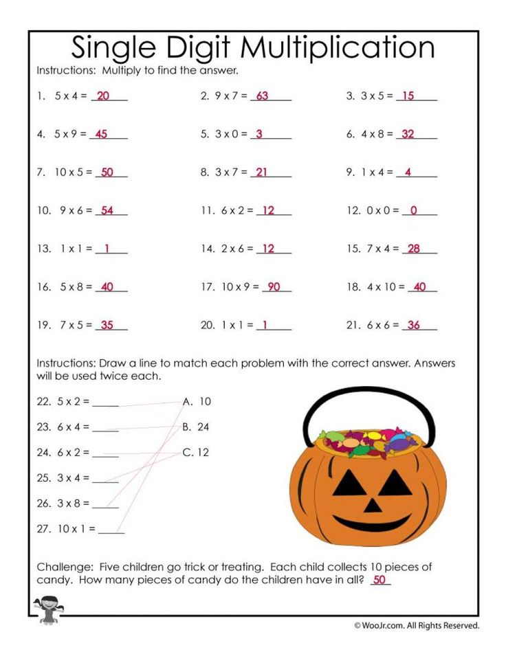 3rd Grade Halloween Math Worksheets Multiplication And Division Woo 