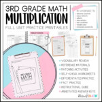 3rd Grade Math Packet 3 Multiplication Kraus Math 3rd Grade Math