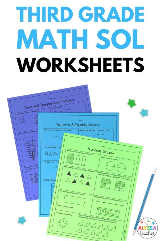 3rd Grade Math SOL Review Worksheets SOL 3 1 3 17 In 2022 3rd 