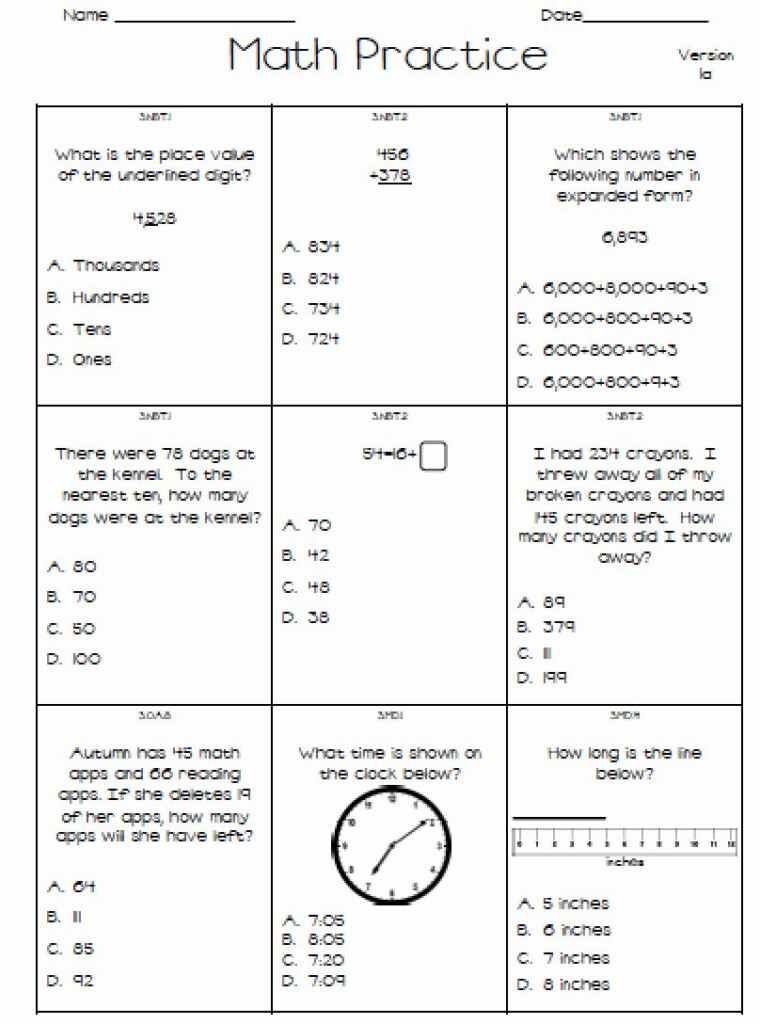 3Rd Grade Math Staar Test Practice Worksheets Math Practice 