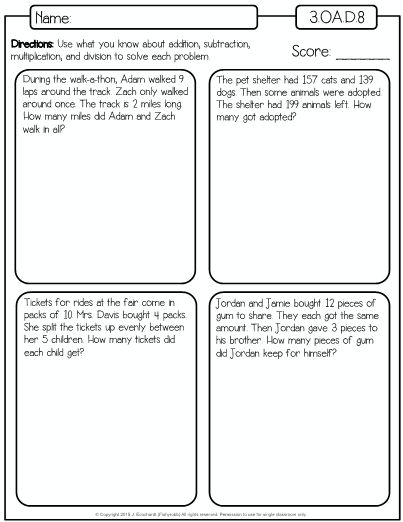 3Rd Grade Math Word Problems Worksheets Tomas Blog