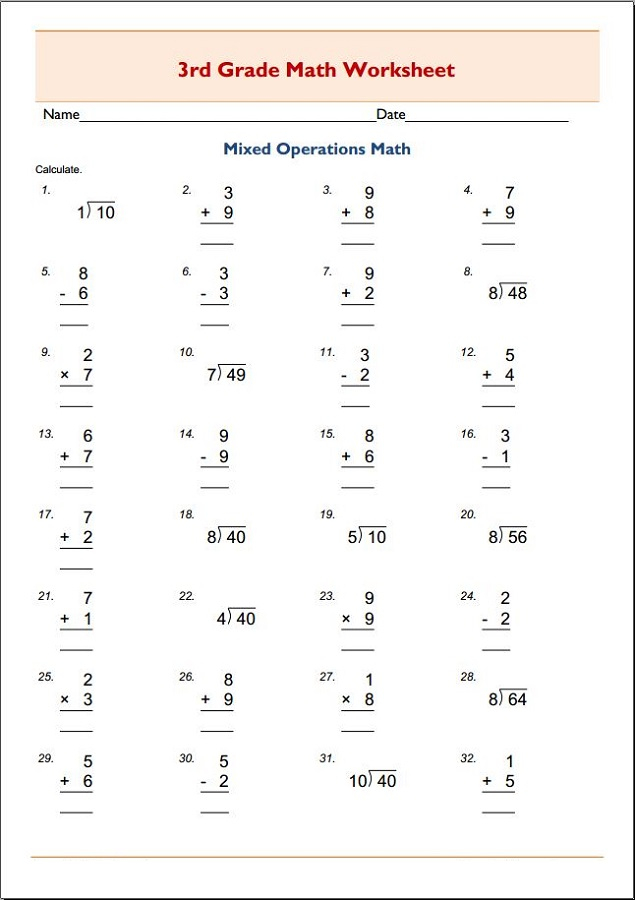 3rd Grade Math Worksheets Best Coloring Pages For Kids Free 3rd Grade