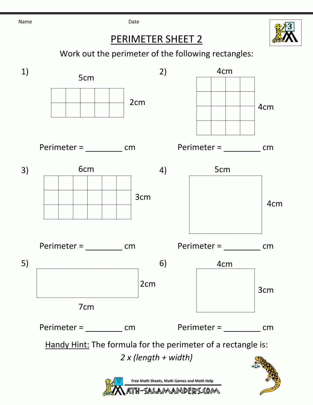 3rd Grade Perimeter Worksheets