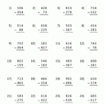 Addition And Subtraction Grade 3 Worksheets Third Grade Subtraction