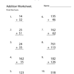 Addition Printable Worksheets Grade 5 Addition Worksheets Adding Four