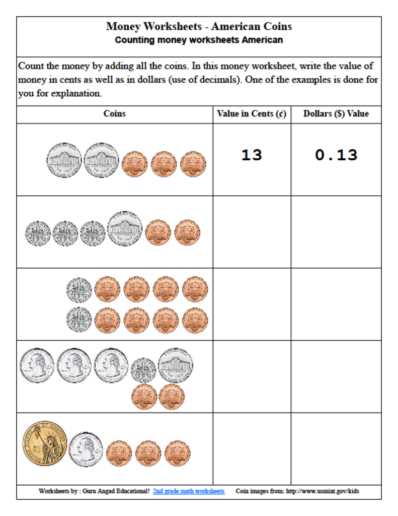 Counting Money Worksheets For 2nd Grade 3rd Grade Math Surveys For 