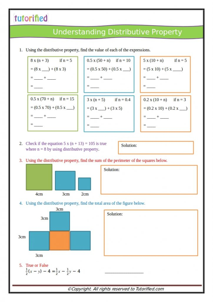 Distributive Property 5th Grade