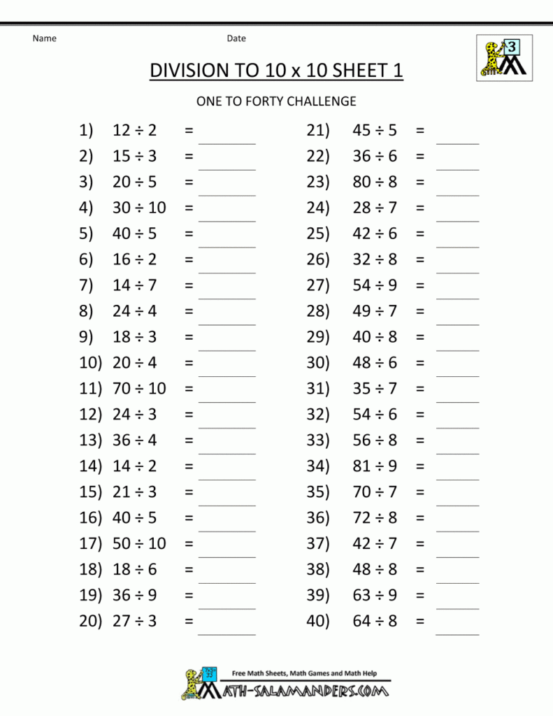 Division Problems For Third Grade Mattie Haywood s English Worksheets