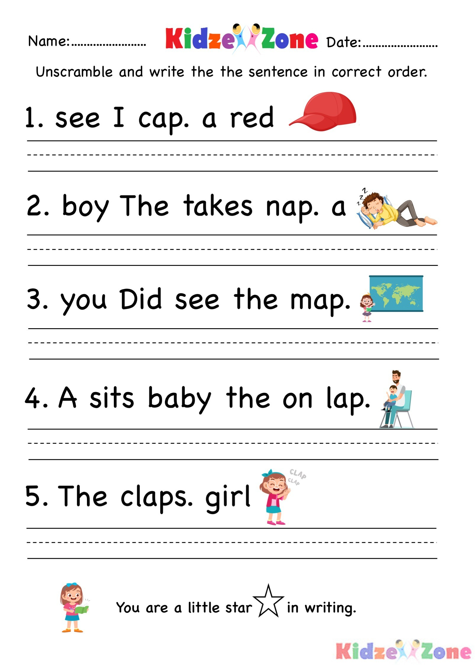 Download Kindergarten Worksheet Ap Word Family Unscramble Words 2