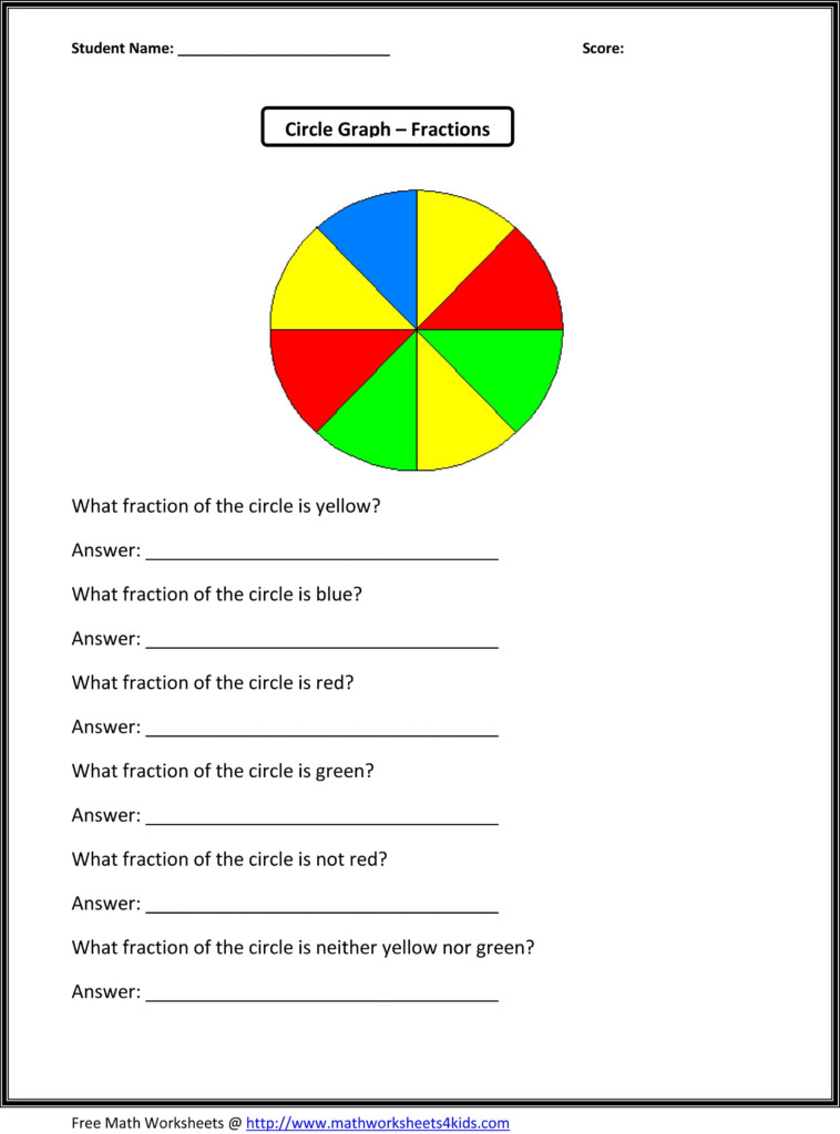 Fractions Of A Circle Free Printable Math Worksheets Fractions 