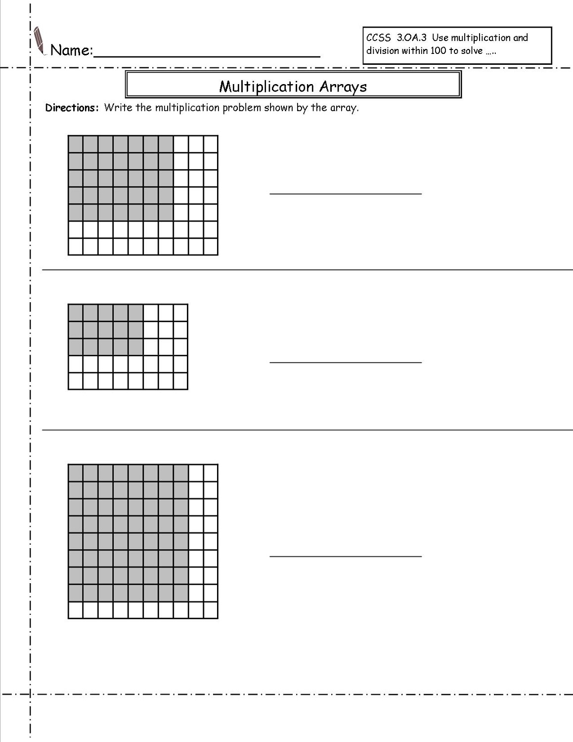 Free 3rd Grade Math Students Activity Shelter