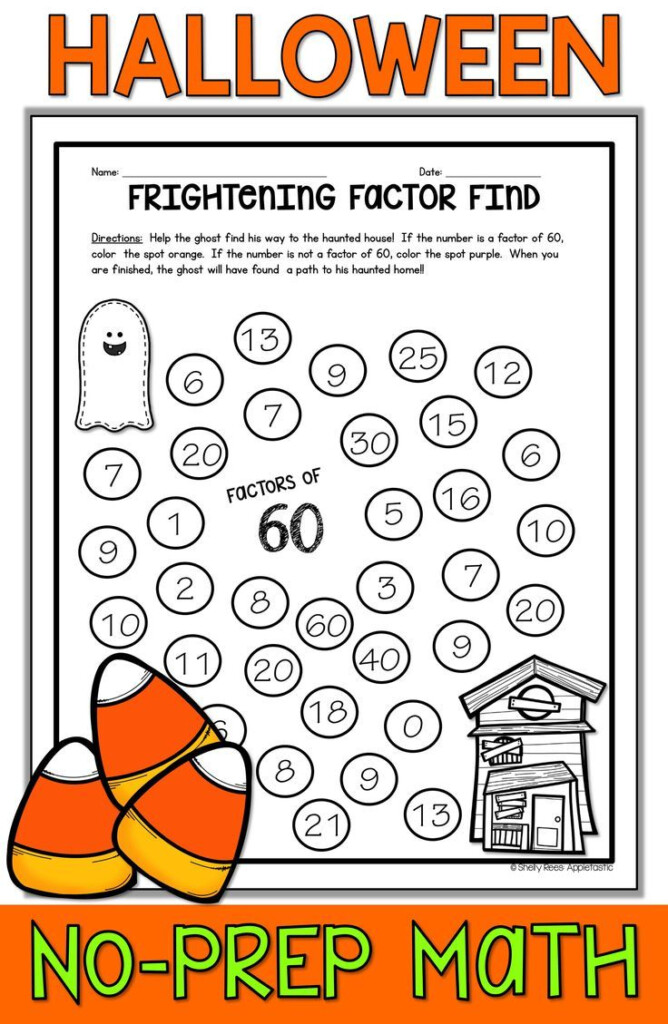 Free 4th Grade Halloween Math Worksheets AlphabetWorksheetsFree