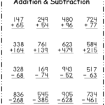 Free Addition And Subtraction Math Worksheet Addition And Subtraction