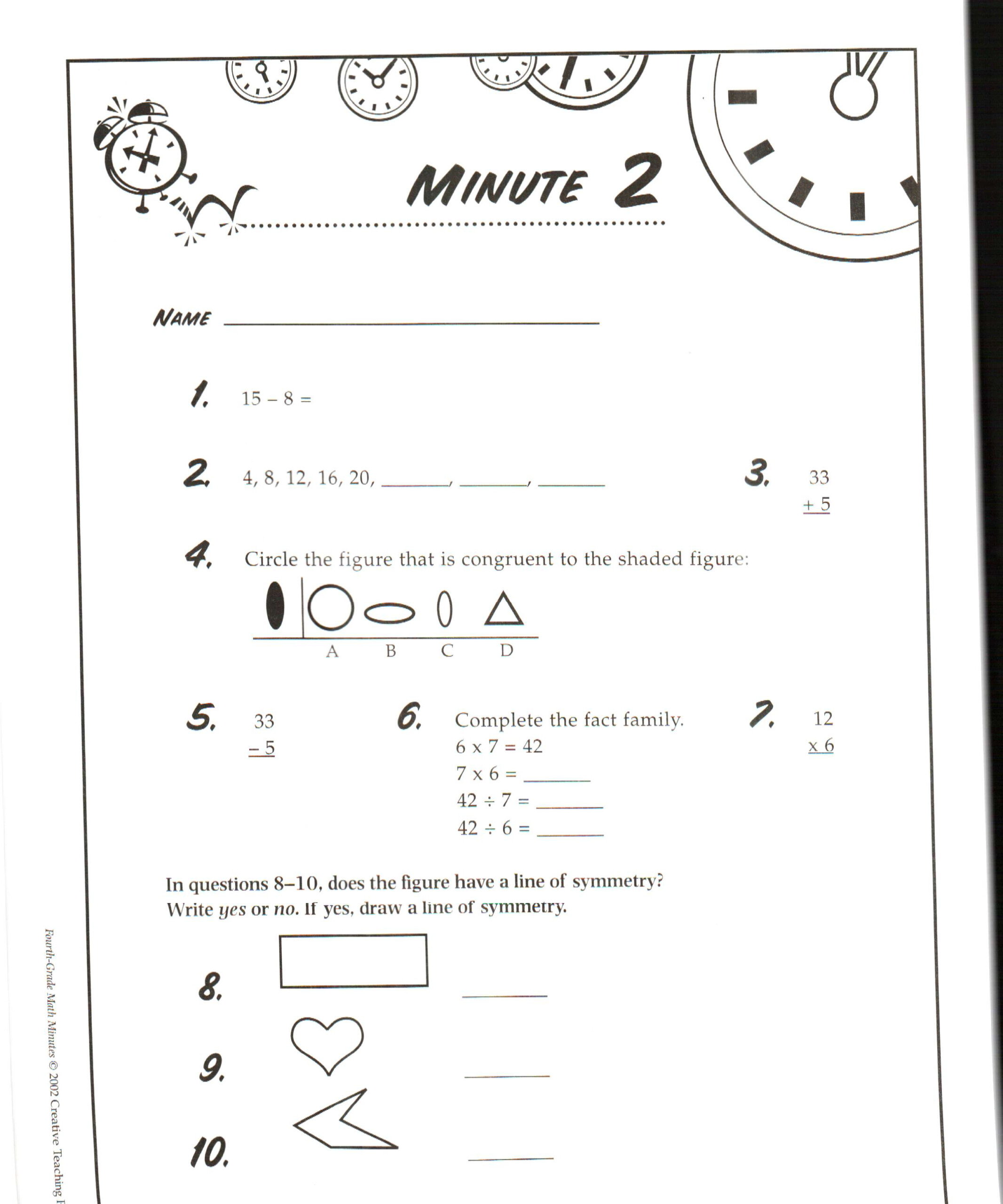 Free Mad Math Minutes Worksheets Worksheets Samples