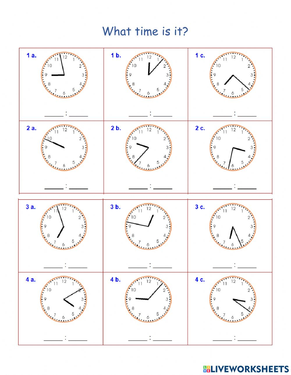 Grade 3 Telling Time Worksheet Read The Clock 1 Minute Intervals K5