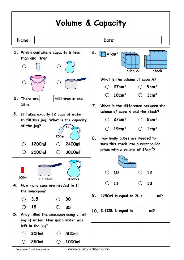 Grade 5 Math Worksheet Convert Metric Weights And Volumes K5 Learning 
