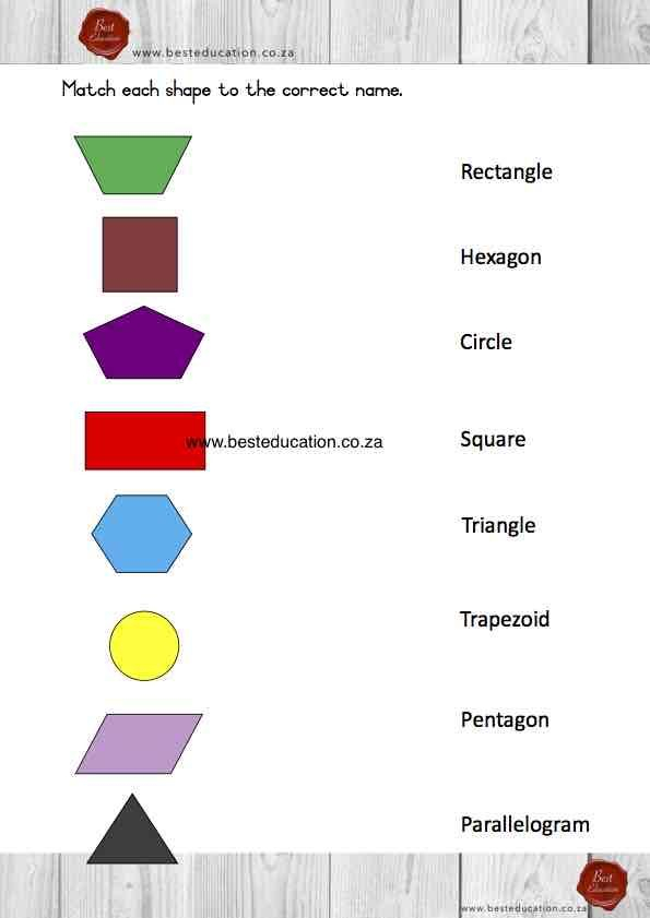 Matching 2 D Shapes Names Grade 3 Maths Wwwbesteducation First Grade 