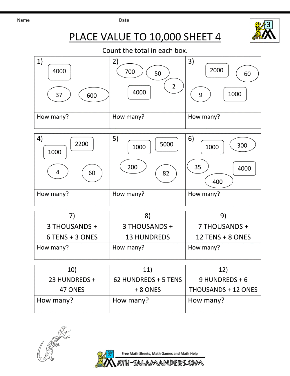Math worksheets 3rd grade place value to 10000 4 gif 1 000 1 294 Pixels