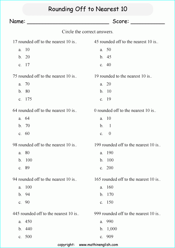 Multiple Choice Math Multiplication Worksheet Educationcom Math 