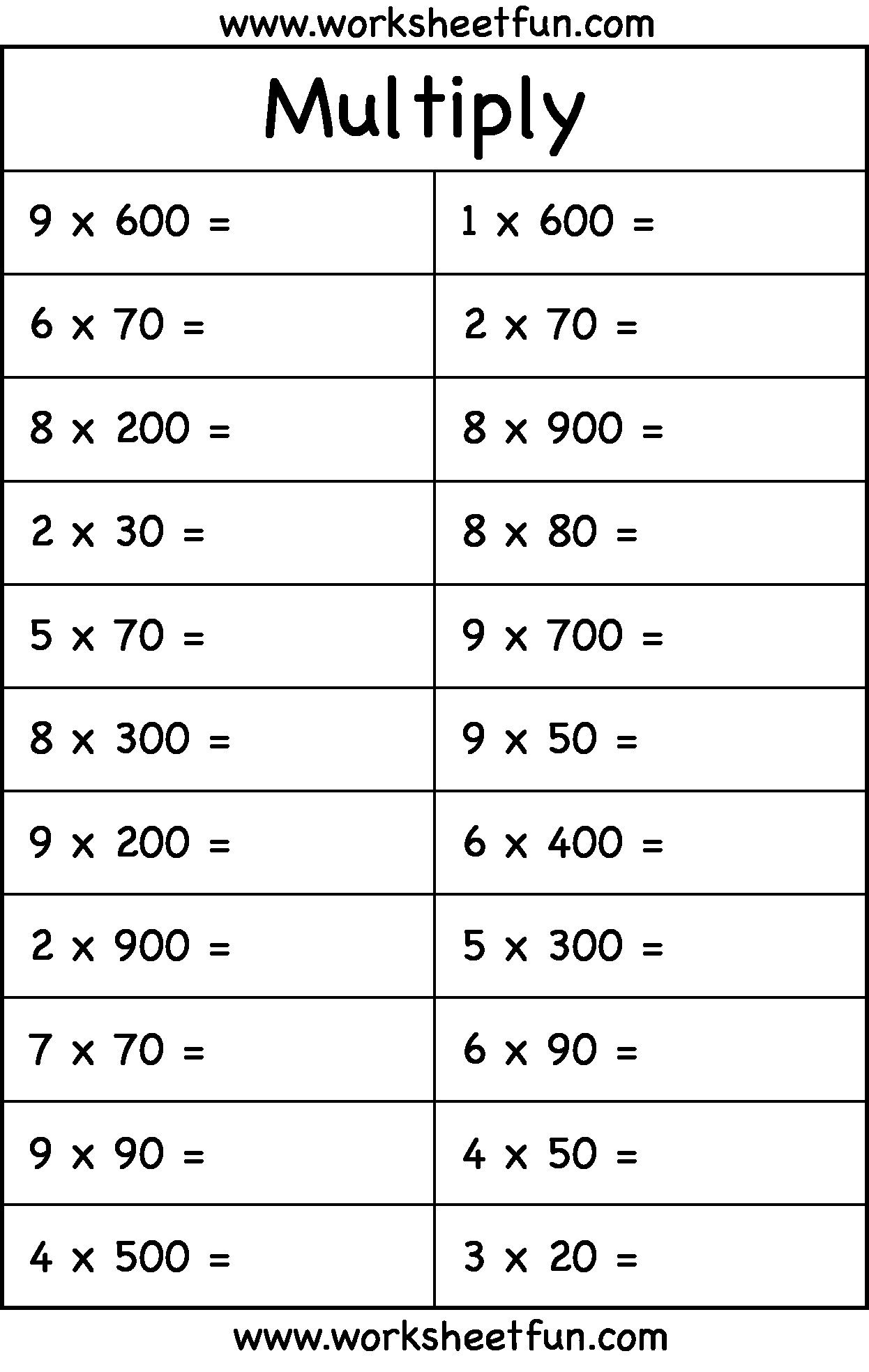 Multiples Of 10 Worksheet 3rd Grade Kidsworksheetfun