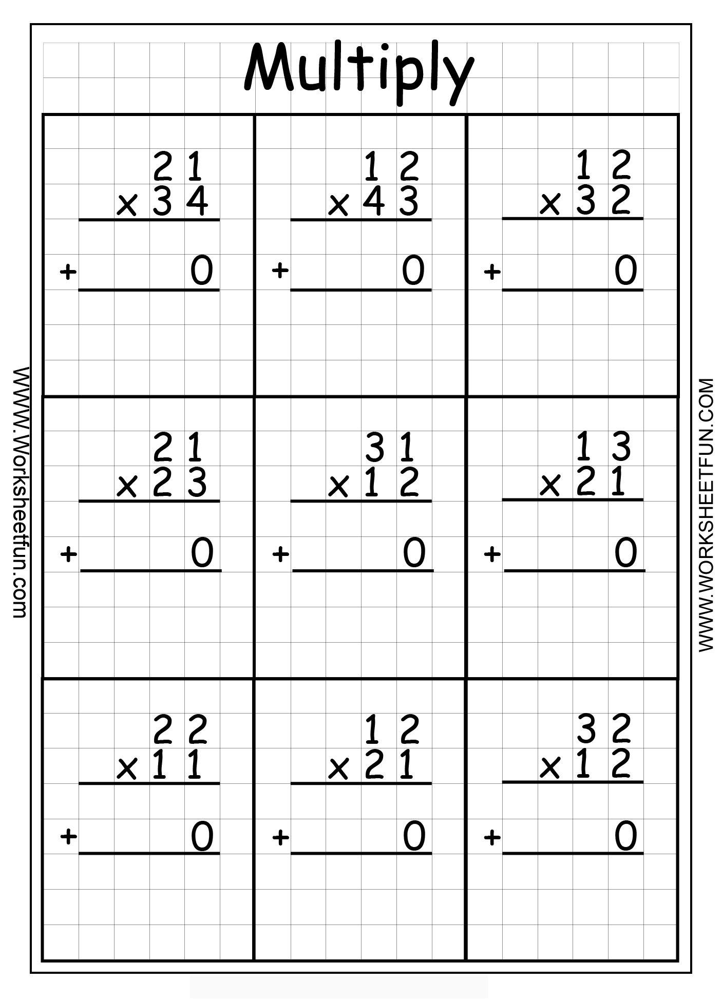 Multiplication 2 Digit By 2 Digit Thirty Worksheets Free 