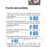 Multiplication Fraction Word Problems Worksheet