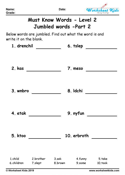 Numbers Words Worksheets K5 Learning Convert Number Names Into 