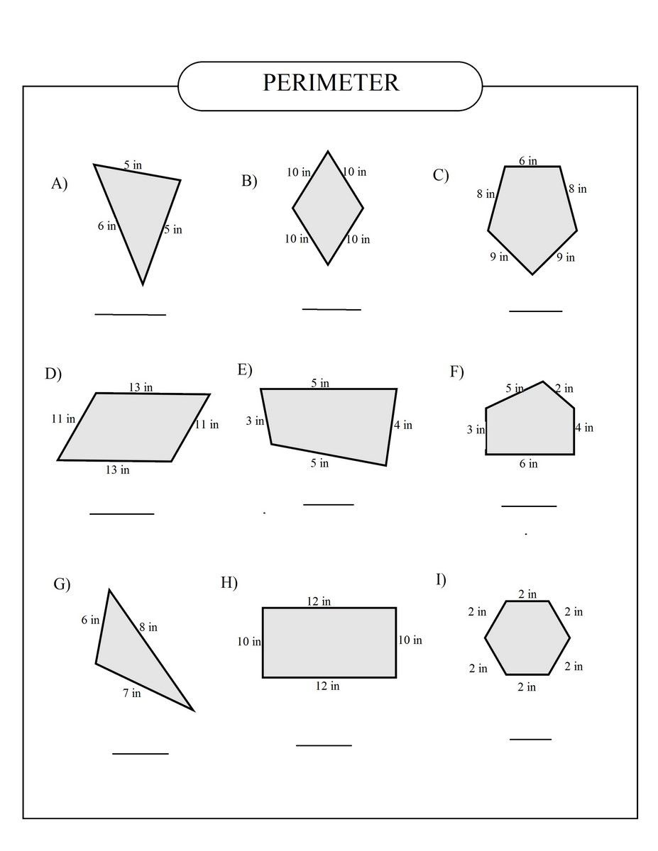 Perimeter Worksheet For 3rd Grade Perimeter In 2021 Perimeter 