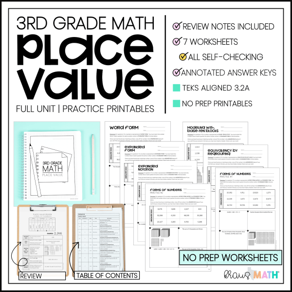 Place Value Worksheets 3rd Grade Printable Worksheets Master