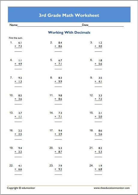 Printable 3rd Grade Math Worksheets Pdf In 2020 Multiplication 3rd 