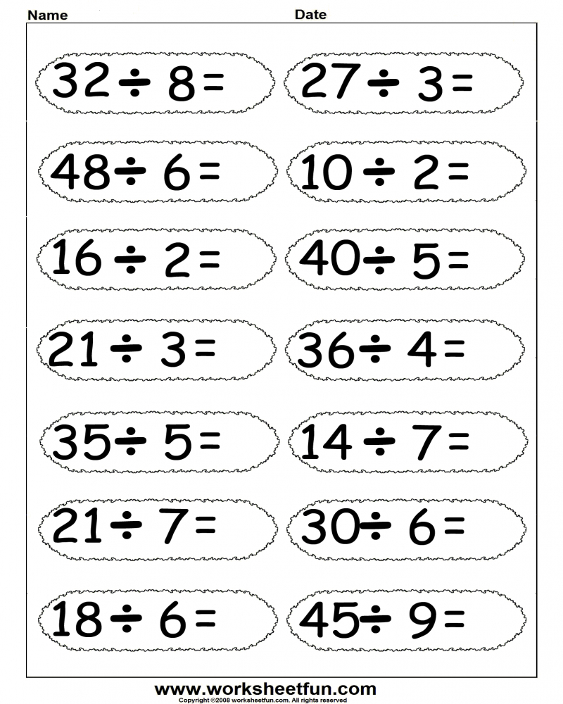 Printable Division Worksheets 3rd Grade Printable Division Worksheets 