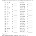 Printable Free Math Worksheets Third Grade 3 Division Division Facts 1