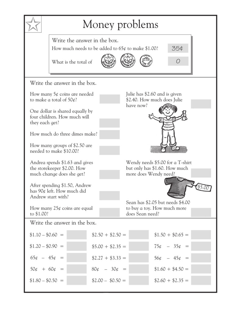 Printable Money Worksheets 3rd Grade Money Challenges Printable Money 