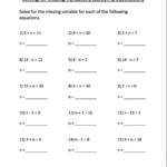 Solving For Variables Addition Subtraction Worksheet