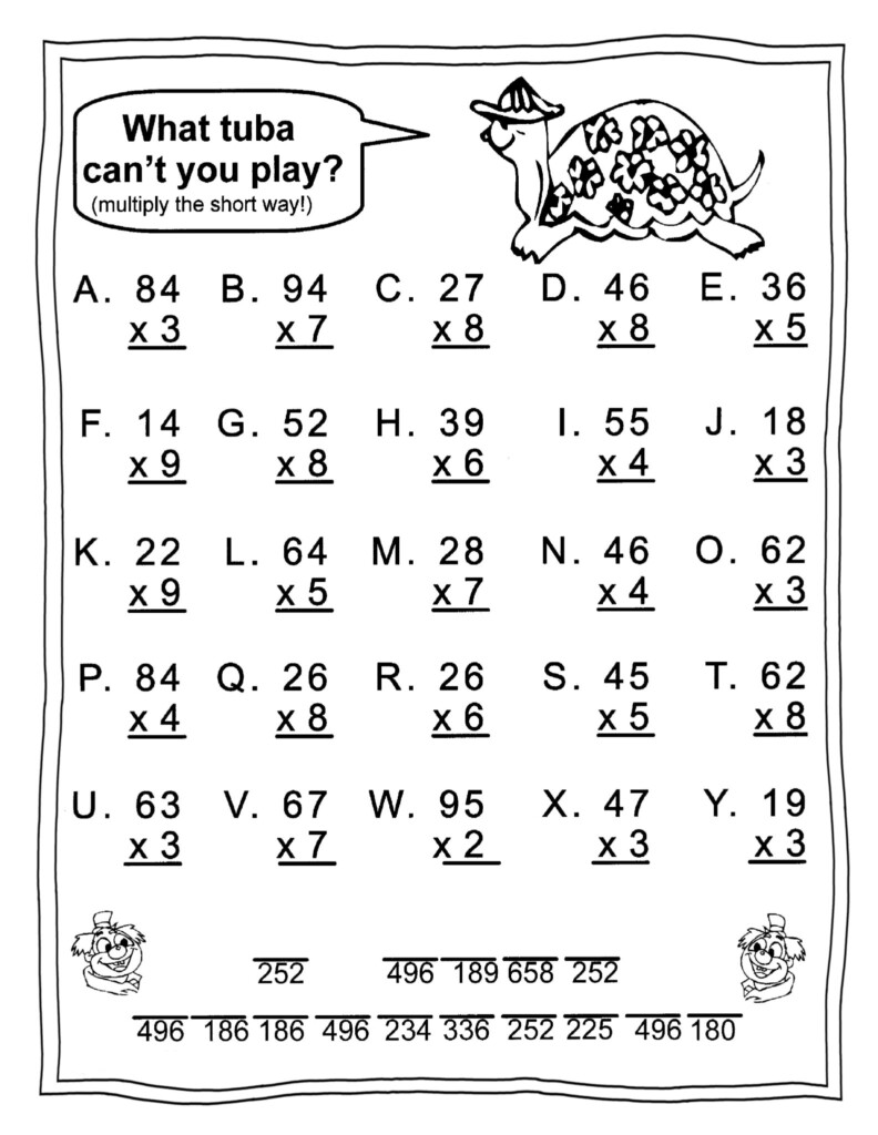 Subtraction With Regrouping Worksheet 3rd Grade Printable Second 