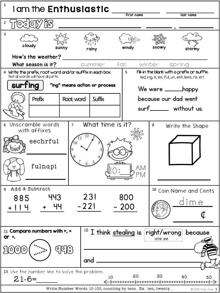 Summer Second Grade going Into Third Work Third Grade Morning Work 