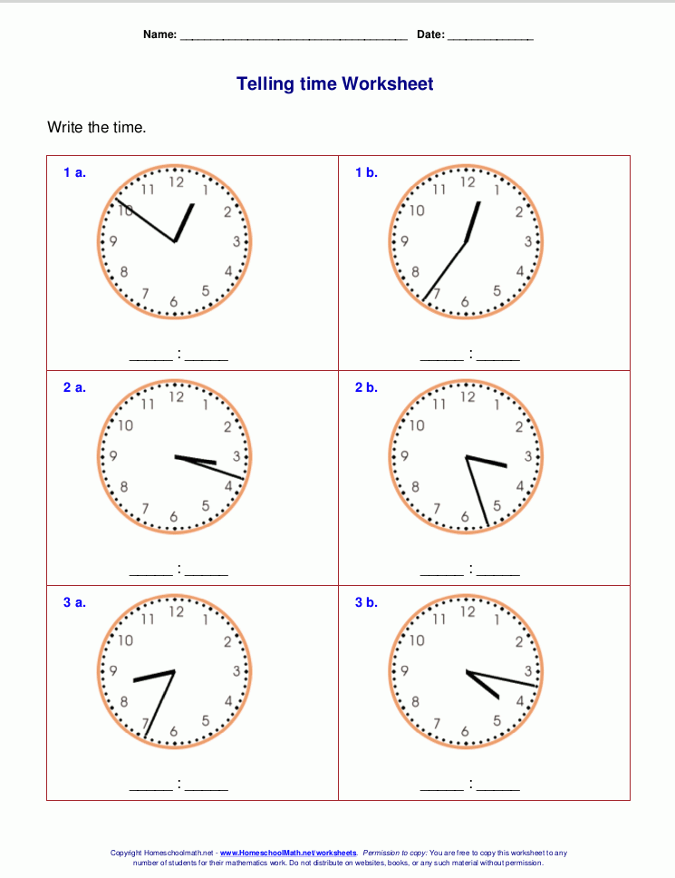 Telling Time Practice Worksheets Grade 3 Measurement Grade Time 