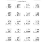 The Large Print 3 Digit Plus 3 Digit Addition With NO Regrouping D