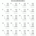 Third Grade Addition Worksheets Grade 3 Math Add Two 3 Digit Numbers