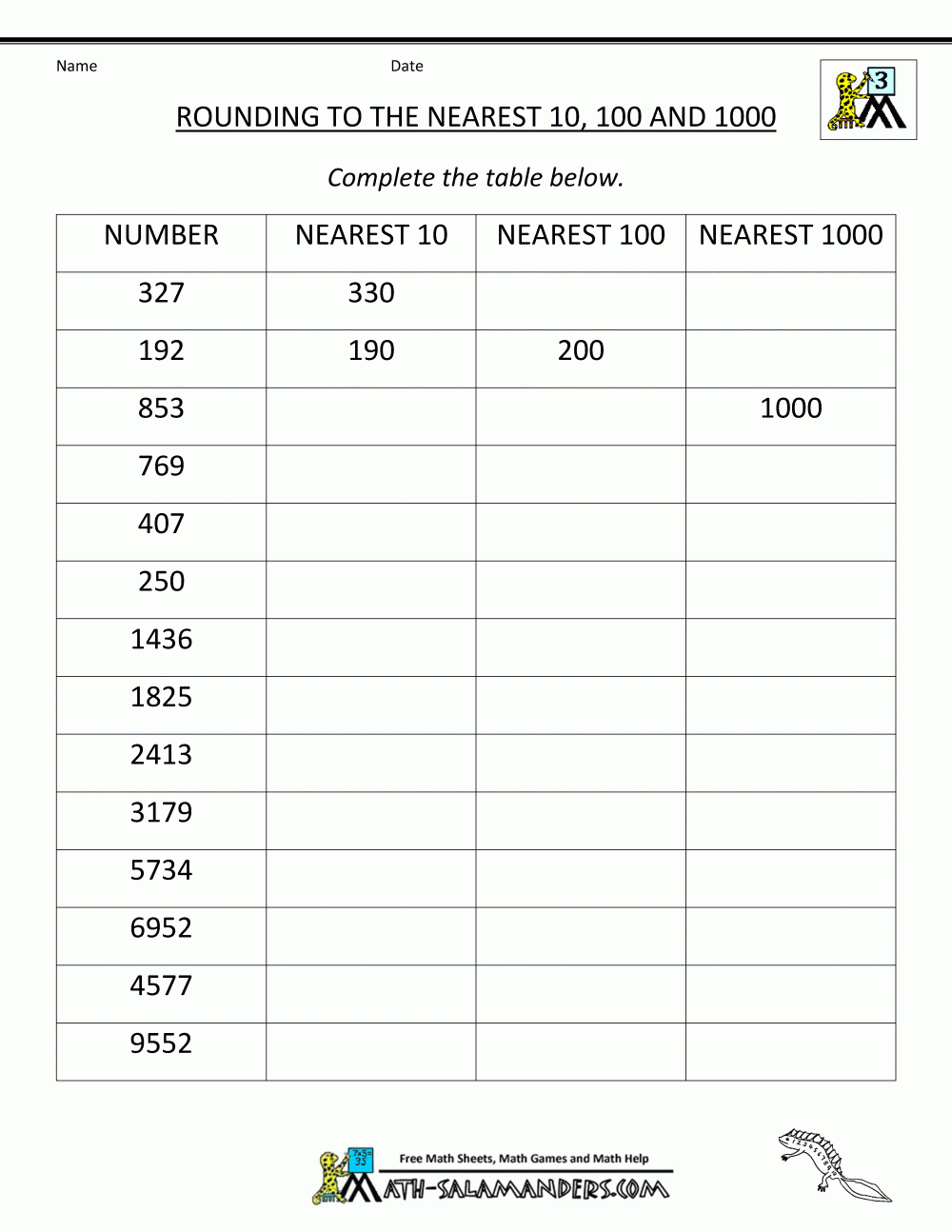 Third Grade Math Practice Rounding Inequalities And Multiples