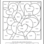 Valentine s Day Color By Number Multiplication Worksheets Mamas