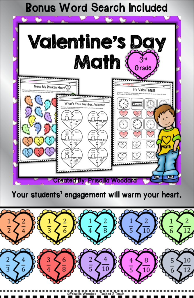 Valentine s Day Math Worksheets 3rd Grade Valentine s Day Math Math 