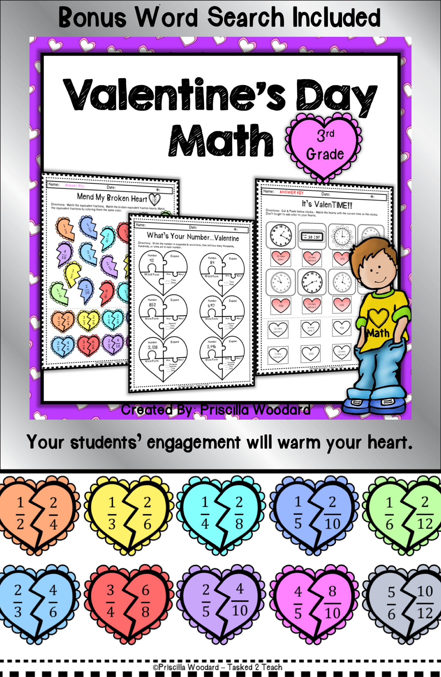 Valentine s Day Math Worksheets 3rd Grade Valentine s Day Math Math 