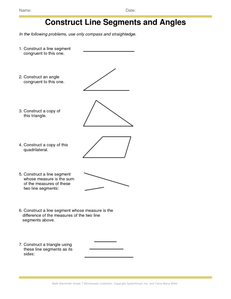 11 Worksheet Identifying Line Segments Rays Worksheeto